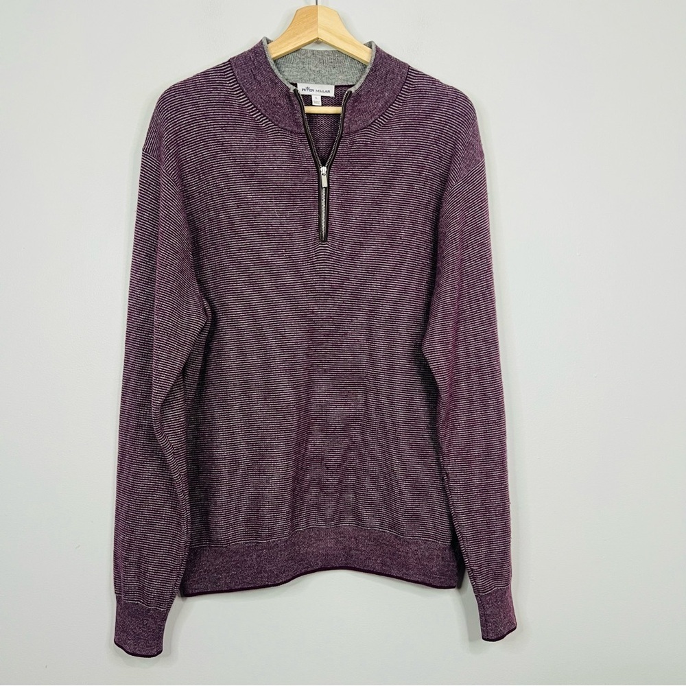 Peter Millar “Autumn Foliage” Maroon West Luxury Blend 1/4 Zip L